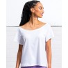 T-shirt femme ample aux épaules dénudées en coton bio, 150 g/m²