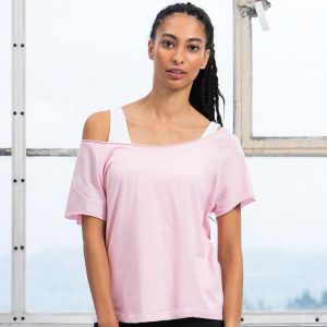 T-shirt femme ample aux épaules dénudées en coton bio, 150 g/m²