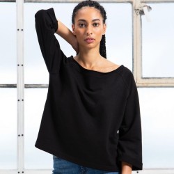 Sweat-shirt femme avec large décolleté, manches raglan, 280 g/m²