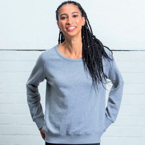Sweat-shirt femme col large moderne, manches raglan, 280 g/m²