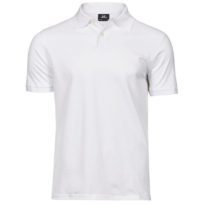 Polo homme en coton peigné ringspun, lavable à 60°C, 215 g/m²