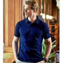 Polo homme en coton peigné ringspun, lavable à 60°C, 215 g/m²