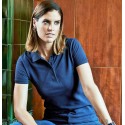 Polo femme en coton peigné ringspun, lavable à 60°C, 215 g/m²
