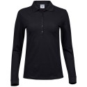 Polo stretch pour femme en coton et élasthanne, coupe cintrée