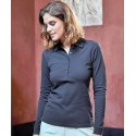 Polo stretch pour femme en coton et élasthanne, coupe cintrée