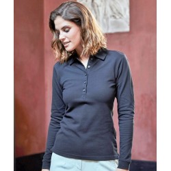 Polo stretch pour femme en coton et élasthanne, coupe cintrée