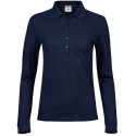 Polo stretch pour femme en coton et élasthanne, coupe cintrée