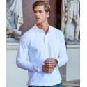 Polo stretch pour homme en coton et élasthanne, coupe ajustée