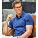 Polo homme épais en coton pima, coupe ajustée, 220 g/m²