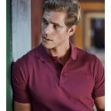 Polo homme stretch en coton ringspun, col plat en lycra, 215 g/m²