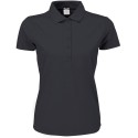 Polo femme stretch en coton ringspun, col plat en lycra, 215 g/m²