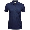 Polo femme stretch en coton ringspun, col plat en lycra, 215 g/m²