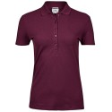 Polo femme stretch en coton ringspun, col plat en lycra, 215 g/m²