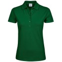 Polo femme stretch en coton ringspun, col plat en lycra, 215 g/m²