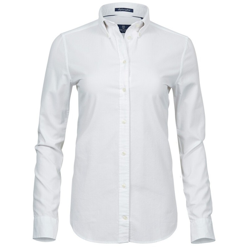 Chemise femme ajustée en coton teint et lavé, 166 g/m²