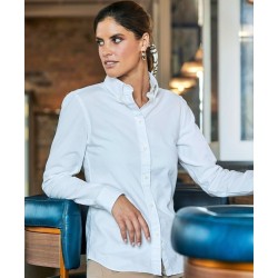 Chemise femme ajustée en coton teint et lavé, 166 g/m²