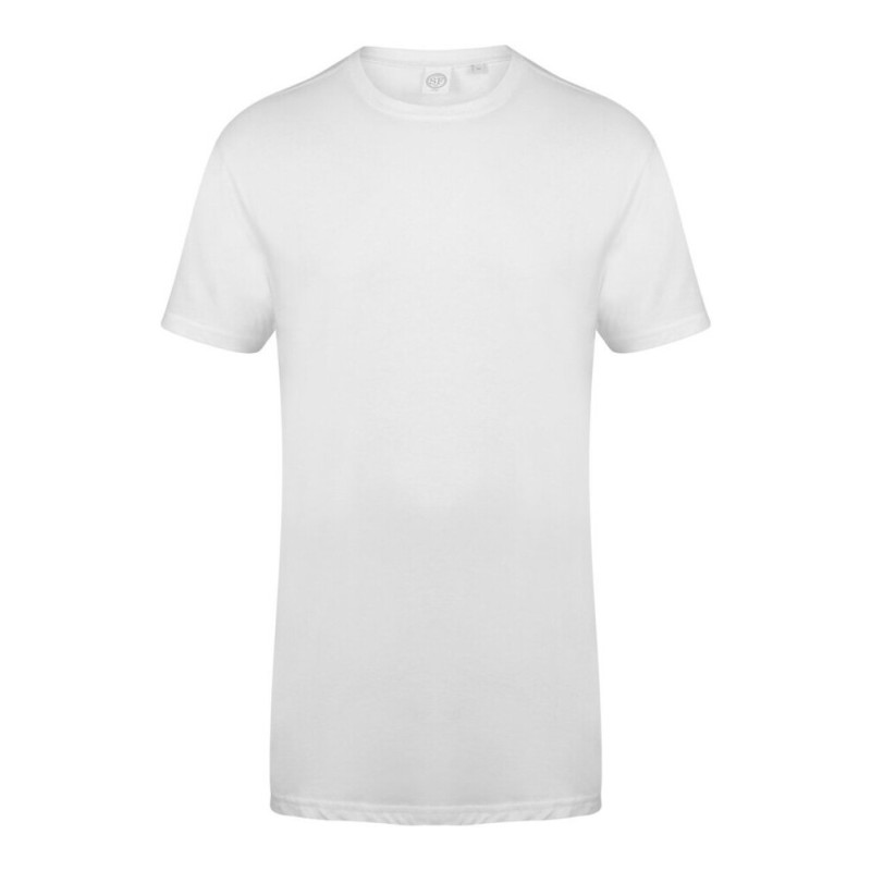 T-shirt manches courtes homme long, dos encore plus long en coton, 140 g/m²