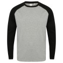 T-shirt baseball à manches longues pour homme en coton, 140 g/m²