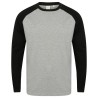 T-shirt baseball à manches longues pour homme en coton, 140 g/m²