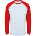 T-shirt baseball à manches longues pour homme en coton, 140 g/m²