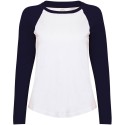 T-shirt baseball à manches longues pour femme en coton, 140 g/m²