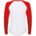 T-shirt baseball à manches longues pour femme en coton, 140 g/m²