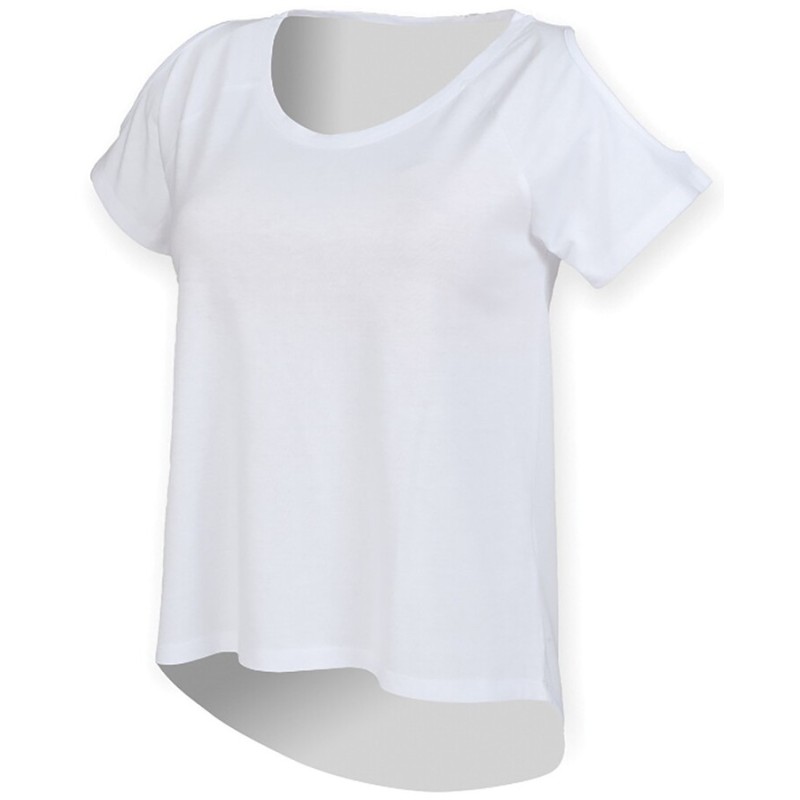 T-shirt dos long, manches courtes raglan avec trous sur les épaules, 140 g/m²