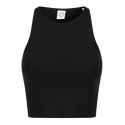 Débardeur femme court cropped-top, dos et avant style nageur, 190 g/m²