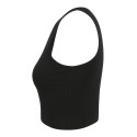 Débardeur femme court cropped-top, dos et avant style nageur, 190 g/m²