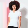 Polo micro-piqué femme stretch manches courtes ajusté et moderne, 200 g/m²