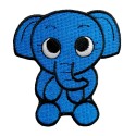 Petit patch brodé thermocollant ELEPHANTEAU BLEU