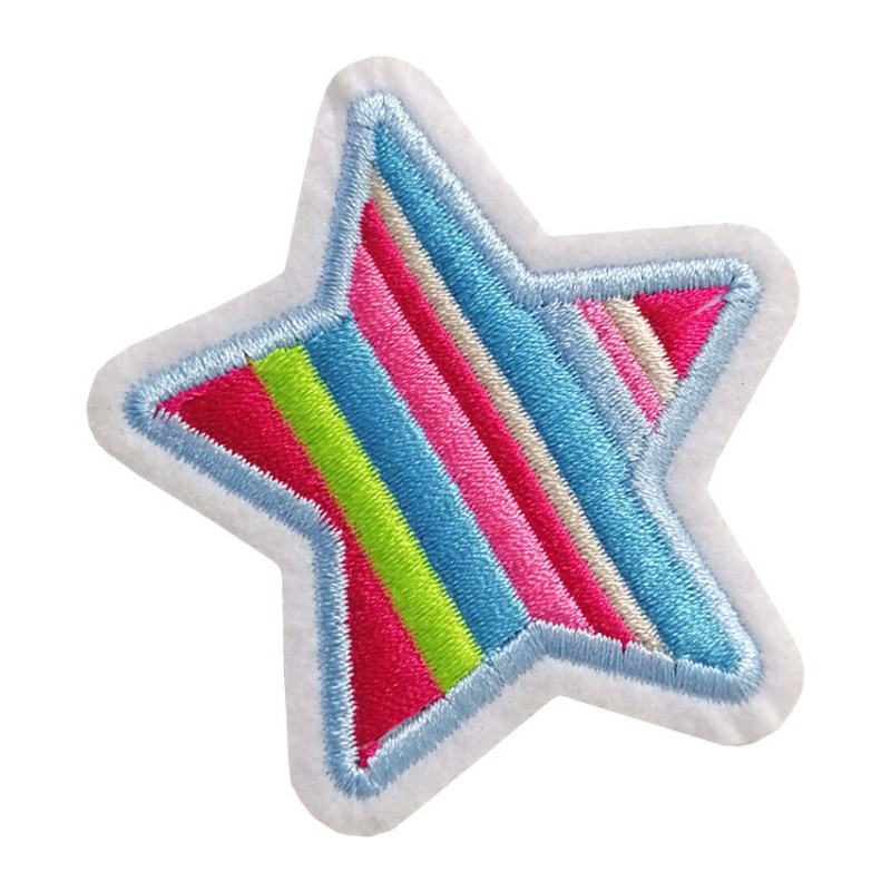 Petit patch brodé thermocollant ETOILE ARC EN CIEL