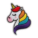 Petit patch brodé thermocollant LICORNE ARC EN CIEL