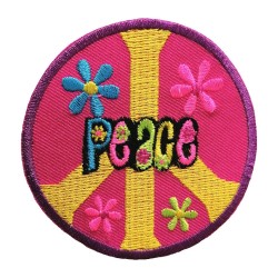 Petit patch brodé thermocollant SIGLE PEACE HIPPIE