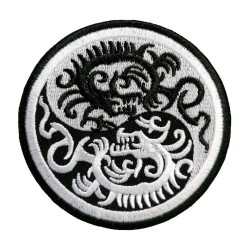 Petit patch brodé thermocollant YIN YANG DRAGON