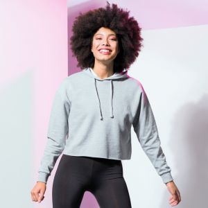 Sweat hoodie loose et court décontracté pour femme, 280 g/m²