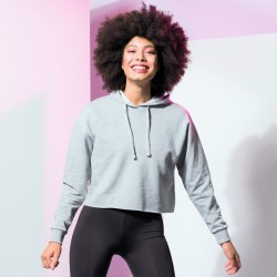 Sweat hoodie loose et court décontracté pour femme, 280 g/m²