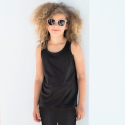 Débardeur stretch enfant cintré en coton et élasthanne, 165 g/m²