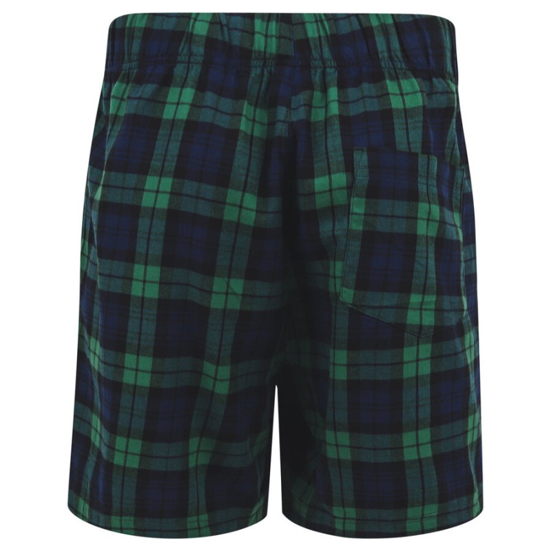 Short homme motif tartan en flanelle, taille élastiquée, 115 g/m²