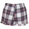 Short femme motif tartan en flanelle, taille élastiquée, 115 g/m²