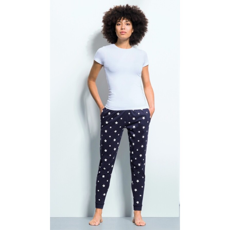 Pantalon de détente femme, taille élastiquée et cordon de serrage, 180 g/m²