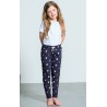 Pantalon de détente enfant, taille élastiquée et cordon de serrage, 180 g/m²