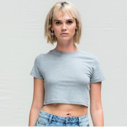 T-shirt triblend femme court crop-top, coupe féminine, "No Label", 160 g/m²