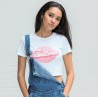 T-shirt triblend femme court crop-top, coupe féminine, "No Label", 160 g/m²