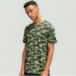 T-shirt unisexe imprimé camouflage, coupe moderne, "No Label", 160 g/m²