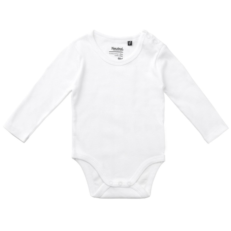 Body bébé manches longues en coton BIO certifié commerce équitable, 220 g/m²