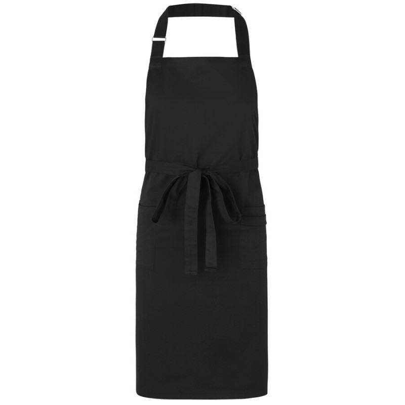 Tablier de cuisine avec poches en coton BIO et polyester recyclé, 210 g/m²