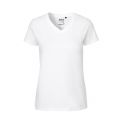 T-shirt femme col V moderne en coton BIO commerce équitable, 155 g/m²