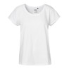 T-shirt femme ample col évasé en coton BIO commerce équitable, 155 g/m²