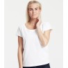 T-shirt femme ample col évasé en coton BIO commerce équitable, 155 g/m²